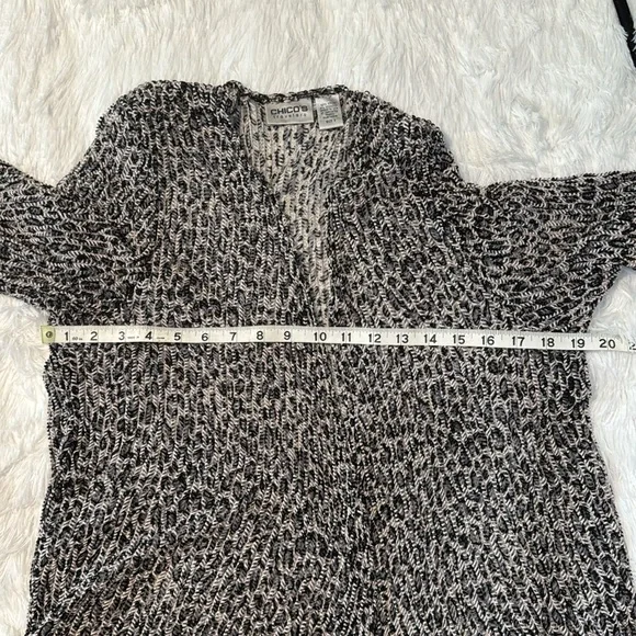 Chico's Travelers, Black and White Cardigan Sweater, size Chico’s 3, US XL - Picture 6 of 9